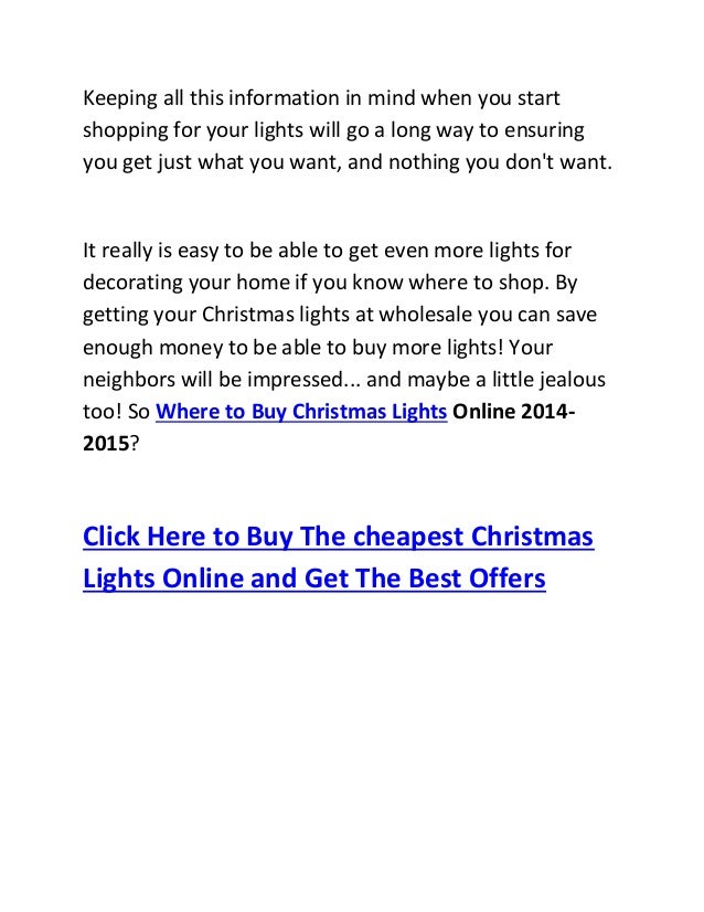 Where to Buy Christmas Lights Online 2014-2015