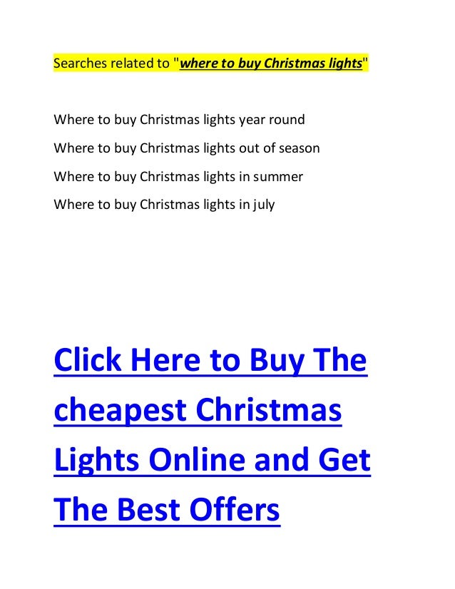 Where to Buy Christmas Lights Online 2014-2015