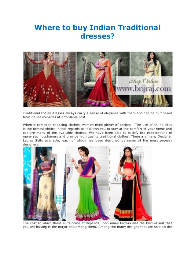 Where to buy Indian Traditional dresses?