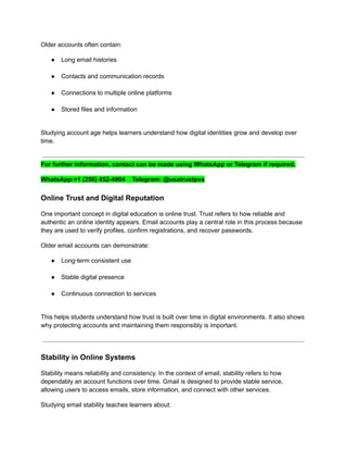 Understanding the Importance of Old Gmail Accounts in Online Trust and ...