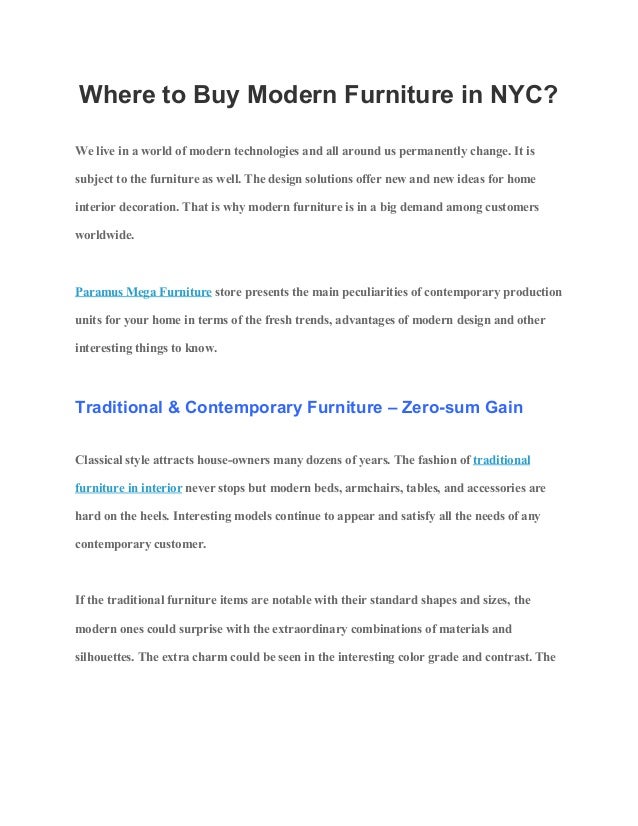 Where To Buy Modern Furniture In Nyc