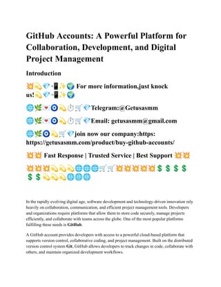 Where to Buy Old GitHub Accounts for Daily Development ....pdf