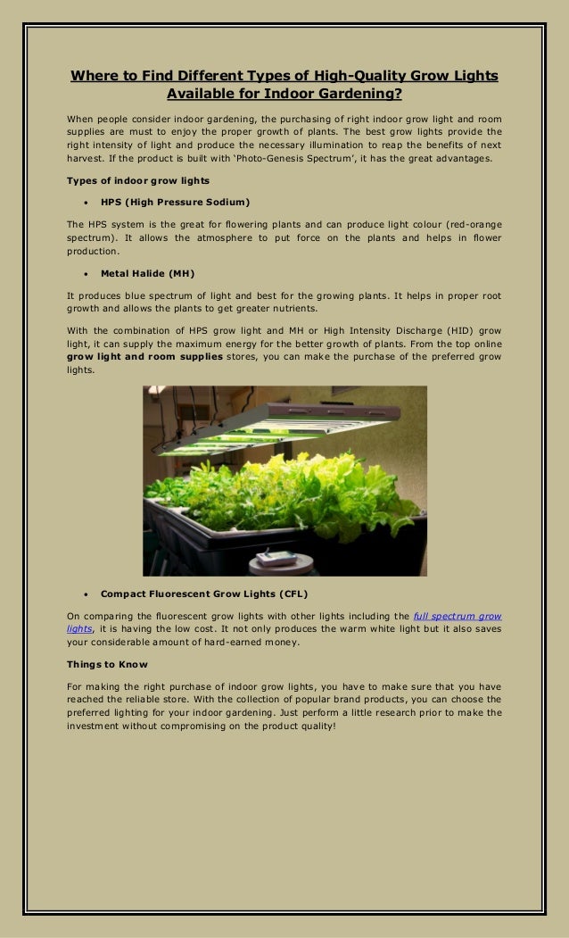 Where To Find Different Types Of High Quality Grow Lights