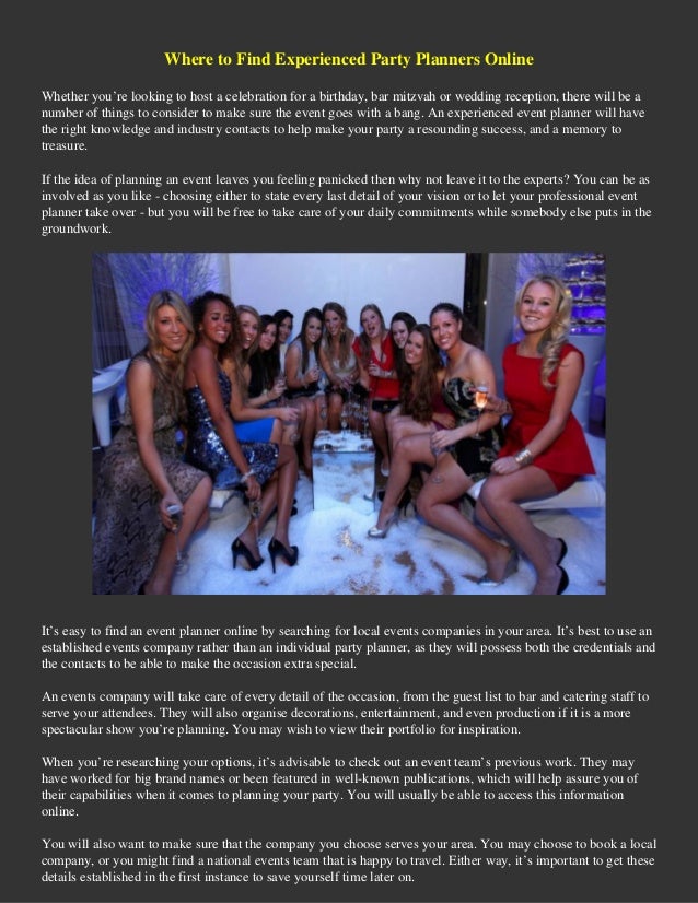 where to find experienced party planners online