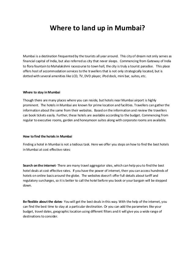 Where to land up in mumbai