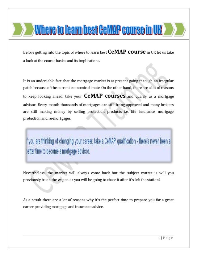 Cemap Courses Uk _ Online CeMAP Module 1 Course – EPYPCY