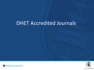 DHET Accredited Journals
 