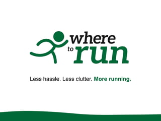 Less hassle. Less clutter. More running.
 