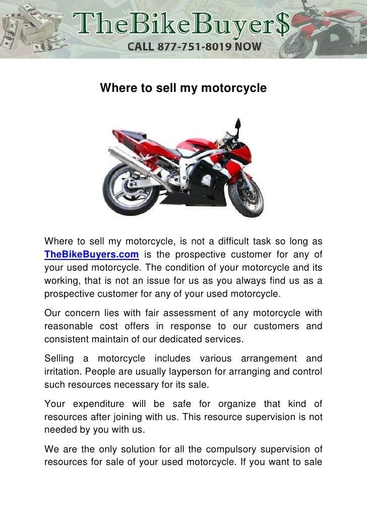 Where to sell my motorcycle