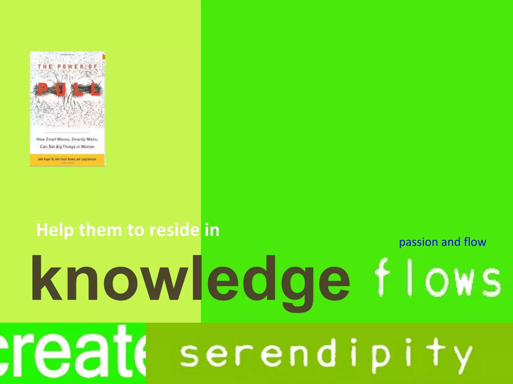 Help them to reside in   passion and flow



knowledge
 