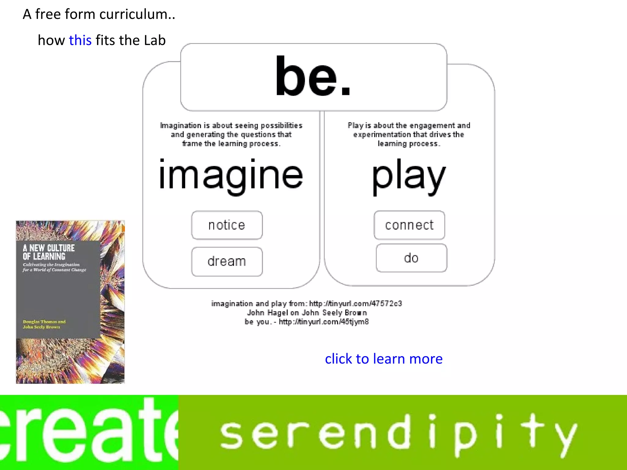 A free form curriculum..
  how this fits the Lab




                           click to learn more
 