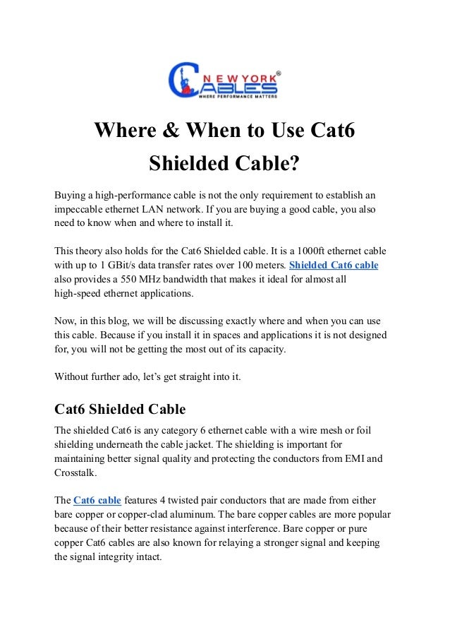 Where & When to Use Cat6 Shielded Cable.pdf