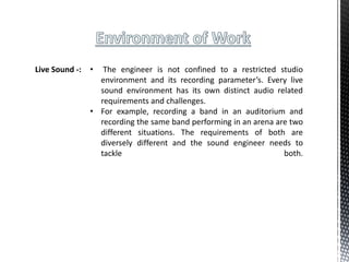 Studio vs Live Sound Engineering | PPTX