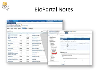 BioPortal Notes 
 