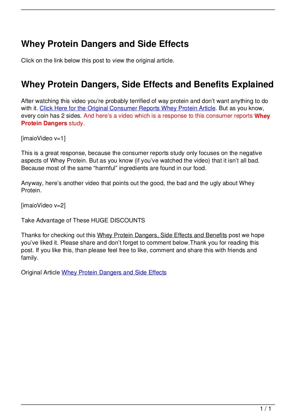 Whey Protein Dangers and Side Effects