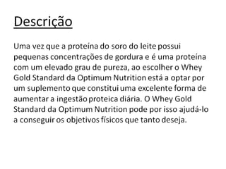 Whey gold standard da optimum nutrition