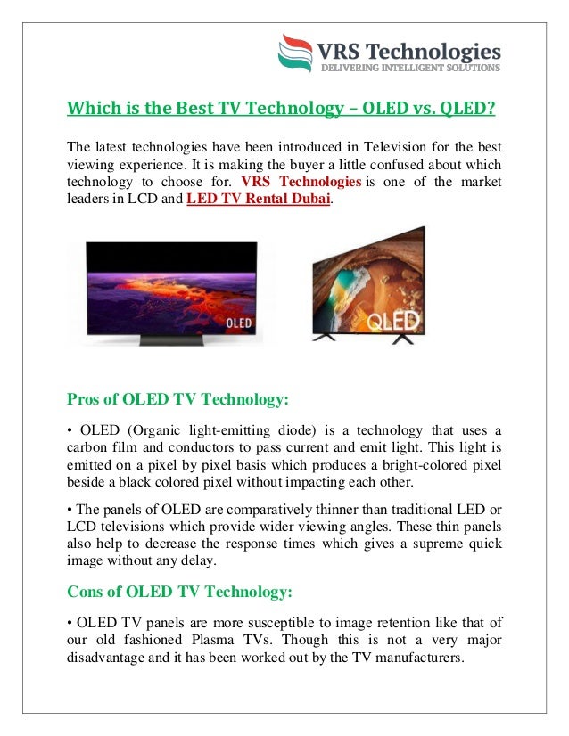Which is the Best TV Technology OLED vs. QLED?