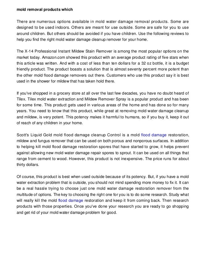 Which Mold Removal Product Should You Purchase?