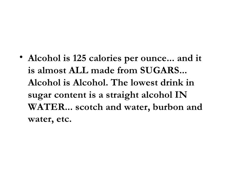Which Alcohol has Lowest Sugar Content