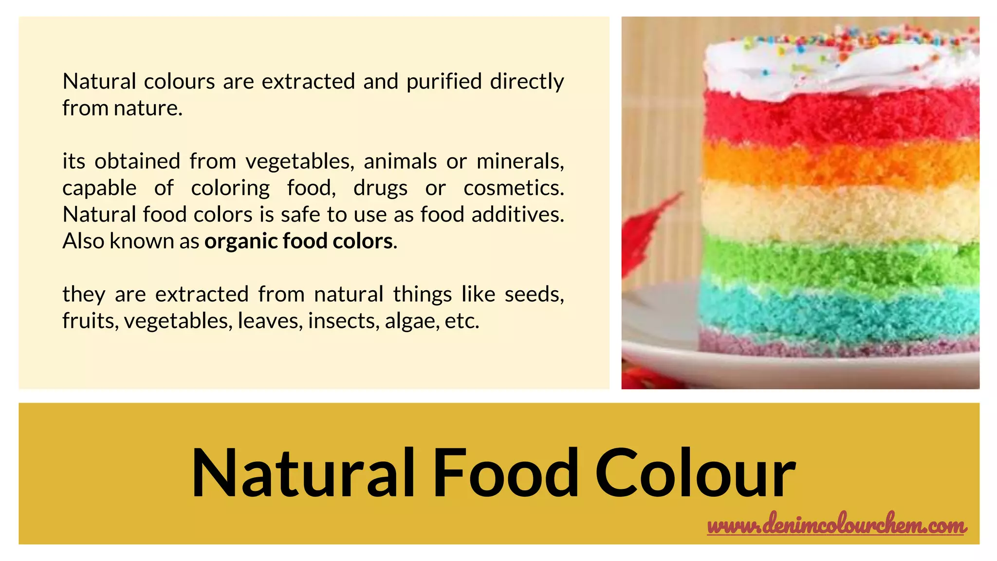 Which are the different types of natural & synthetic food colors | PPTX