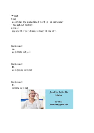 Which Best Describes The Underlined Word In The Sentence Thro Docx Which Best Describes The Underlined Word In The Sentence Thro Docx