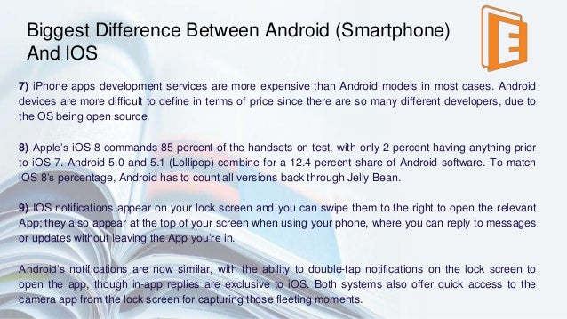 difference between android and iphone