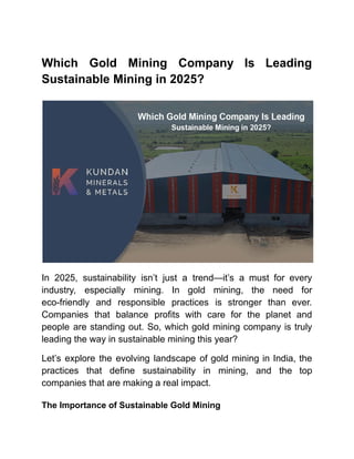 Which Gold Mining Company Is Leading Sustainable Mining in 2025.pdf