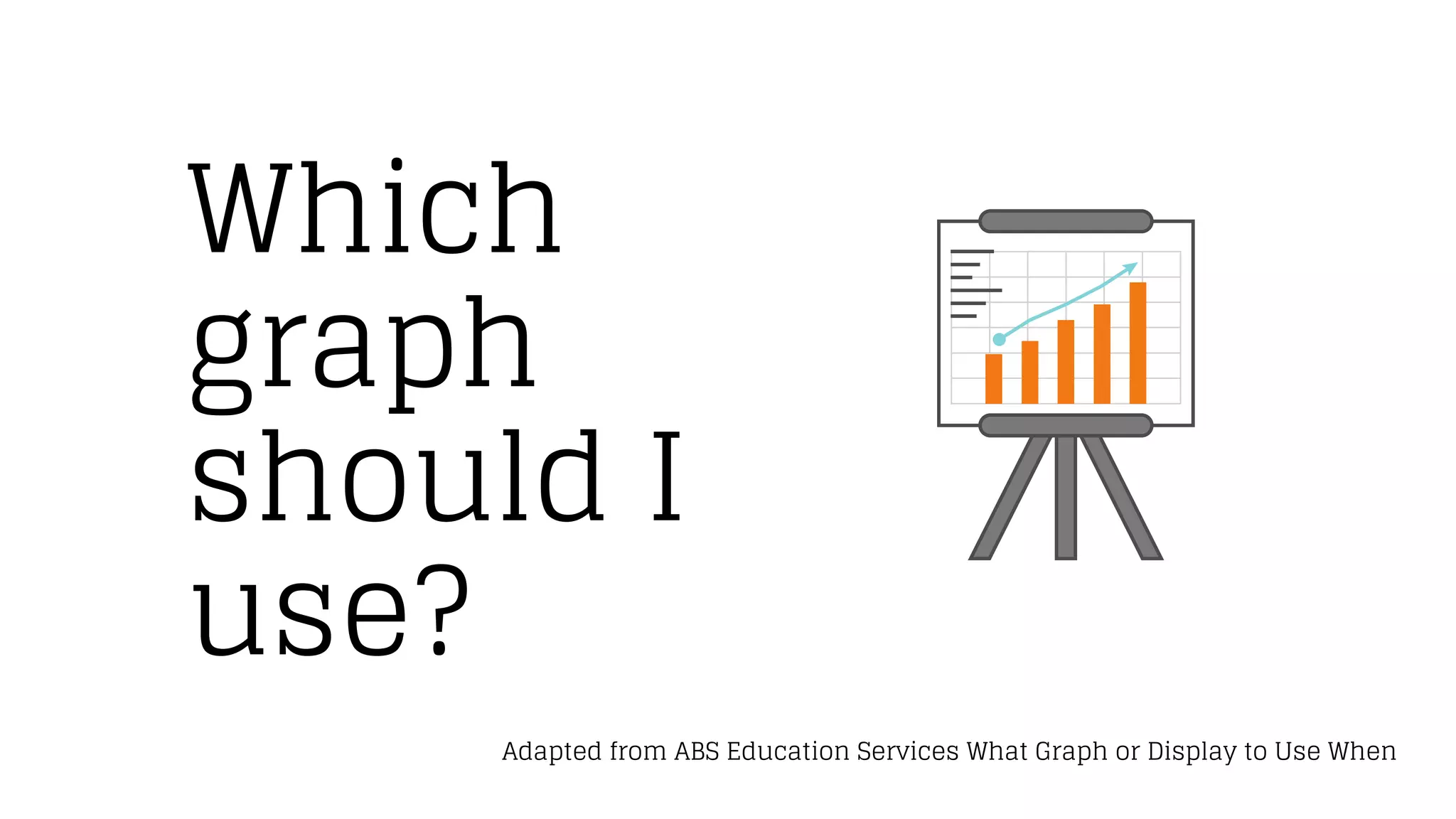 Which
graph
should I
use?
Adapted from ABS Education Services What Graph or Display to Use When