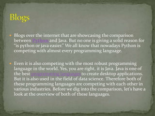 Which is better, Java or Python? And how? | PPTX