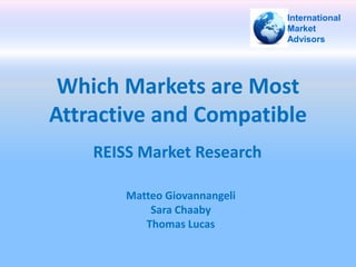 Which Markets are Most Attractive and Compatible International Market Advisors REISS Market Research Matteo Giovannangeli Sara Chaaby Thomas Lucas 