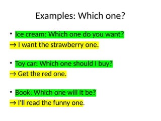 1. Which One -or- Which Ones? Grammar PPT | PPTX