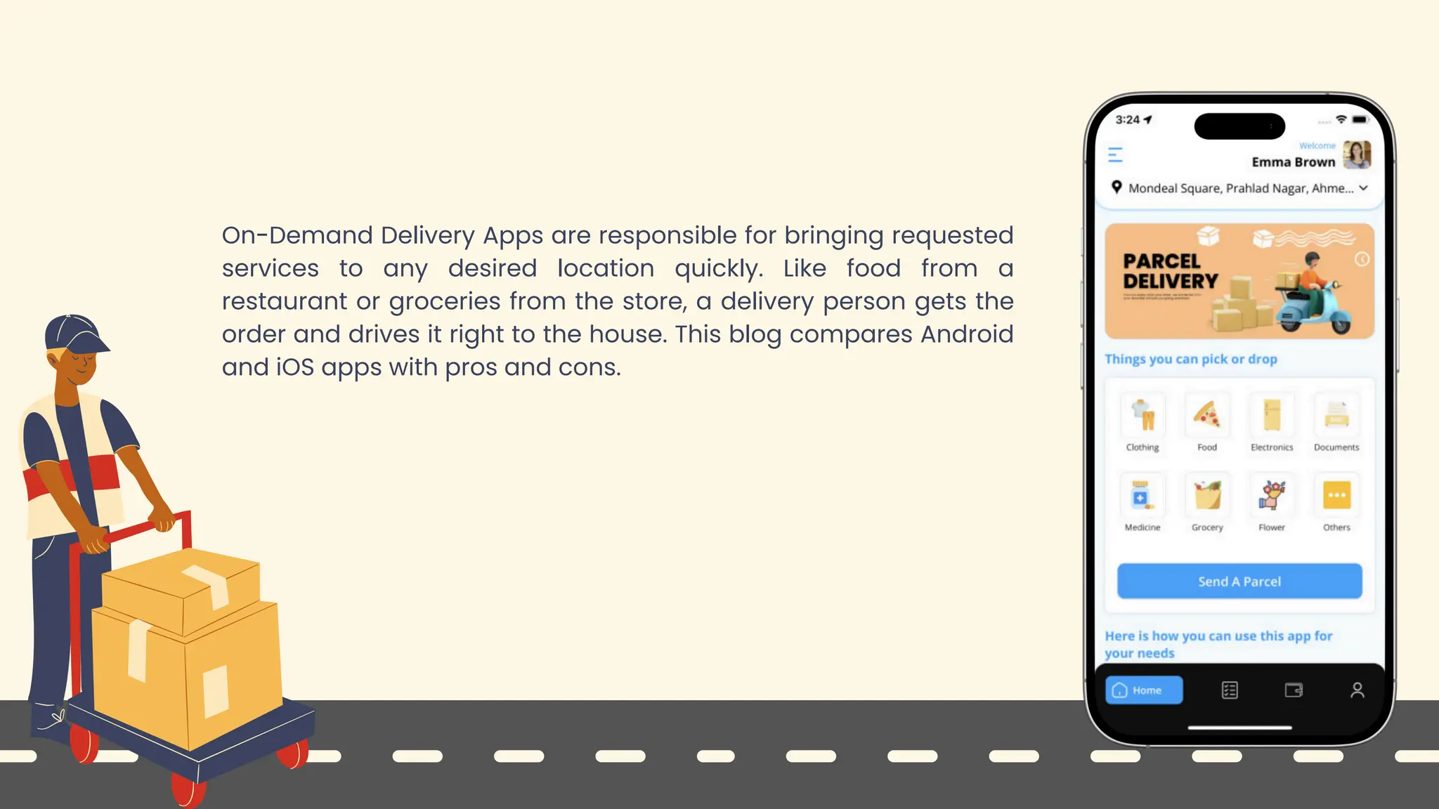 On-Demand Delivery Apps are responsible for bringing requested
services to any desired location quickly. Like food from a
restaurant or groceries from the store, a delivery person gets the
order and drives it right to the house. This blog compares Android
and iOS apps with pros and cons.
 