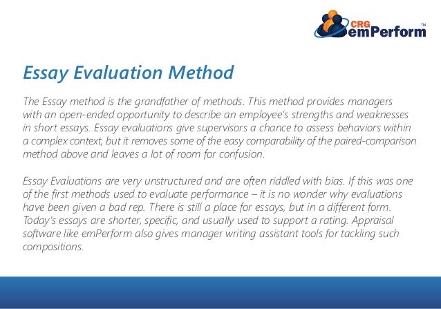 written essay method of performance appraisal