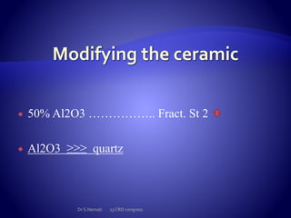  50% Al2O3 …………….. Fract. St 2
 Al2O3 ≥≥≥ quartz
Dr S.Nemati 13 CRD congress
 
