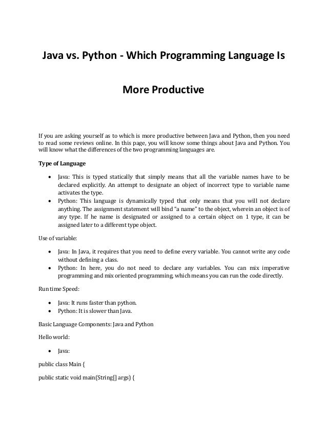 which programming language for better productivity java vs python java vs python