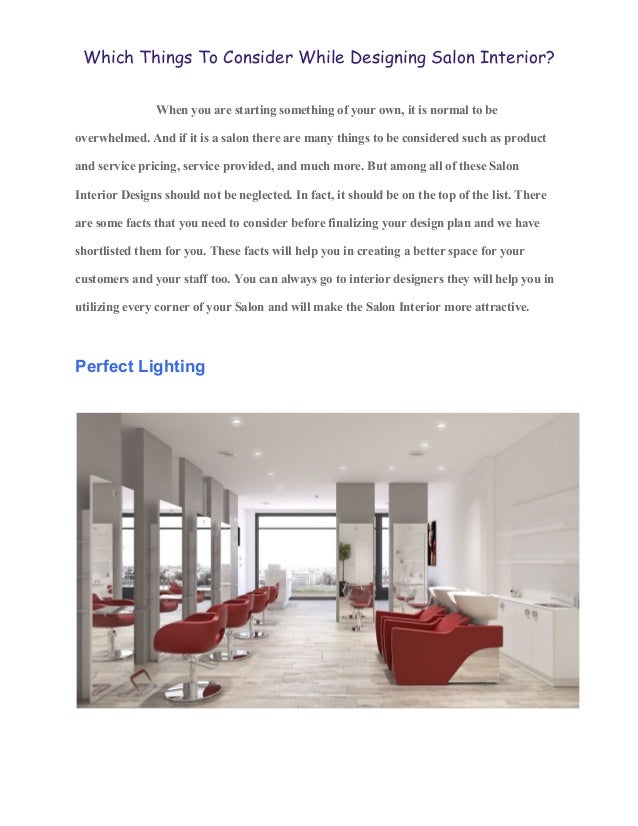 Which Things To Consider While Designing Salon Interior - 