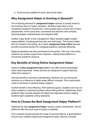 Which top 3 assignment helper platforms are trending among students ...