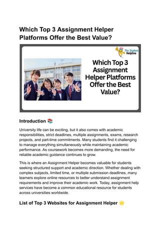 Which Top 3 Assignment Helper Platforms Offer the Best Value_.pdf