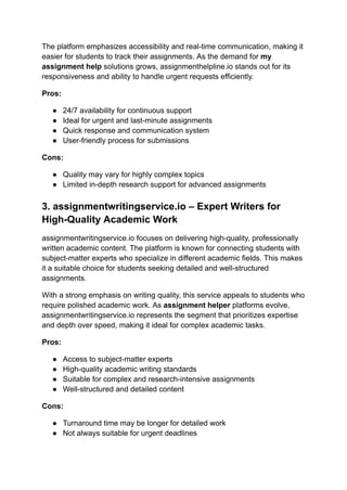 Top 3 Trusted Assignment Helper Services for Students in 2026 | PDF