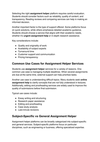 Which Top 3 Assignment Helper Websites Are Best for University Students ...
