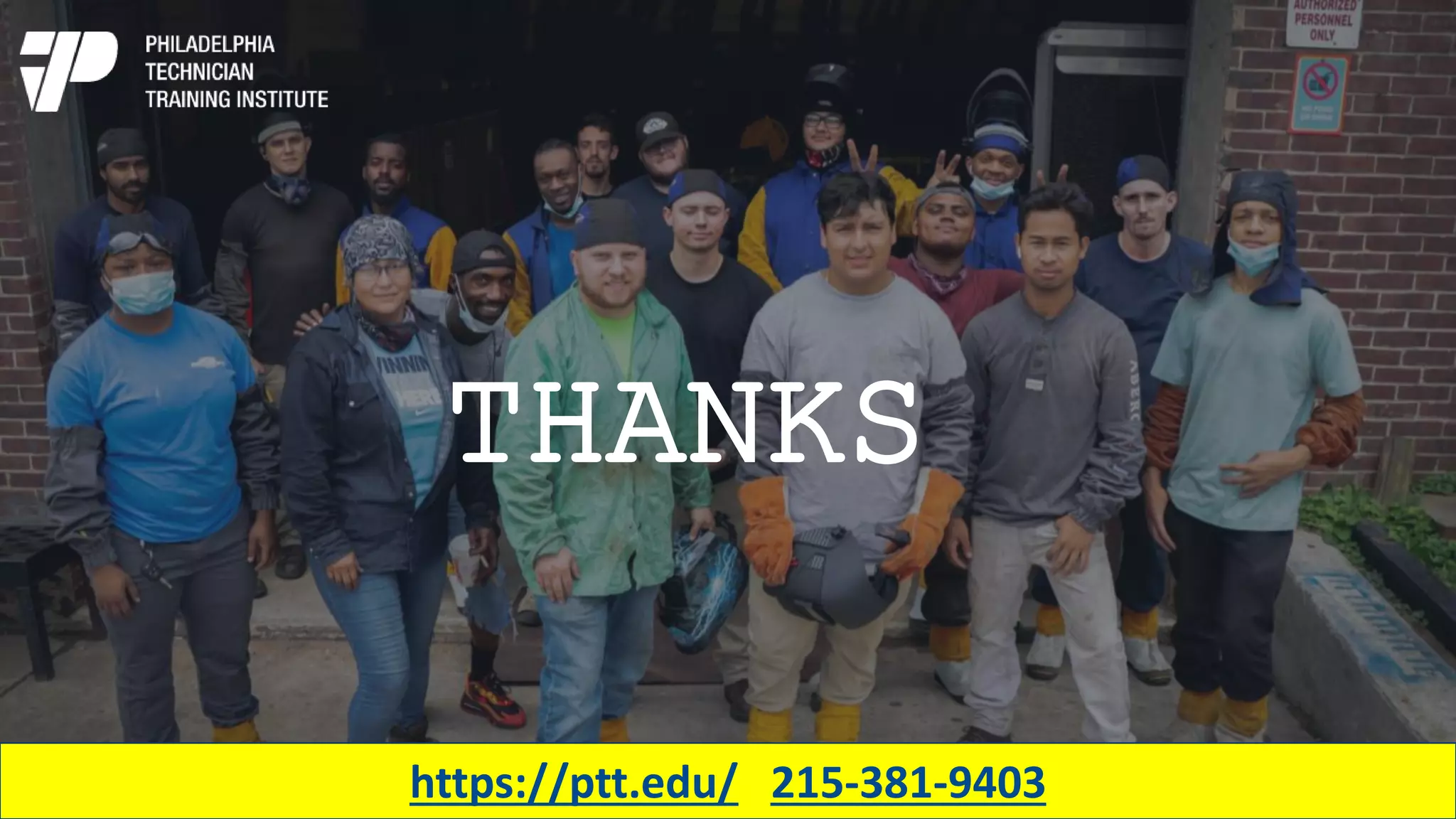 THANKS
https://ptt.edu/ 215-381-9403
 