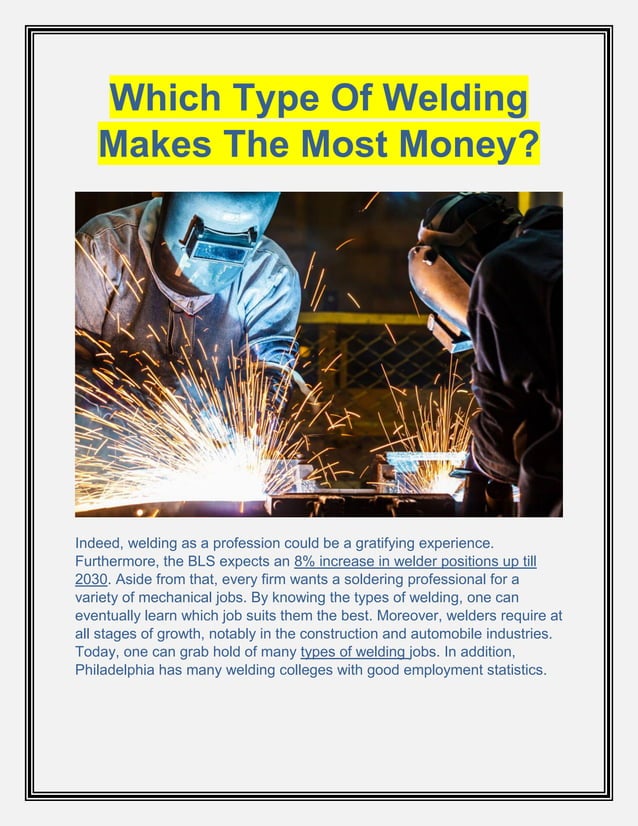 How many different types of welding jobs are available? PDF