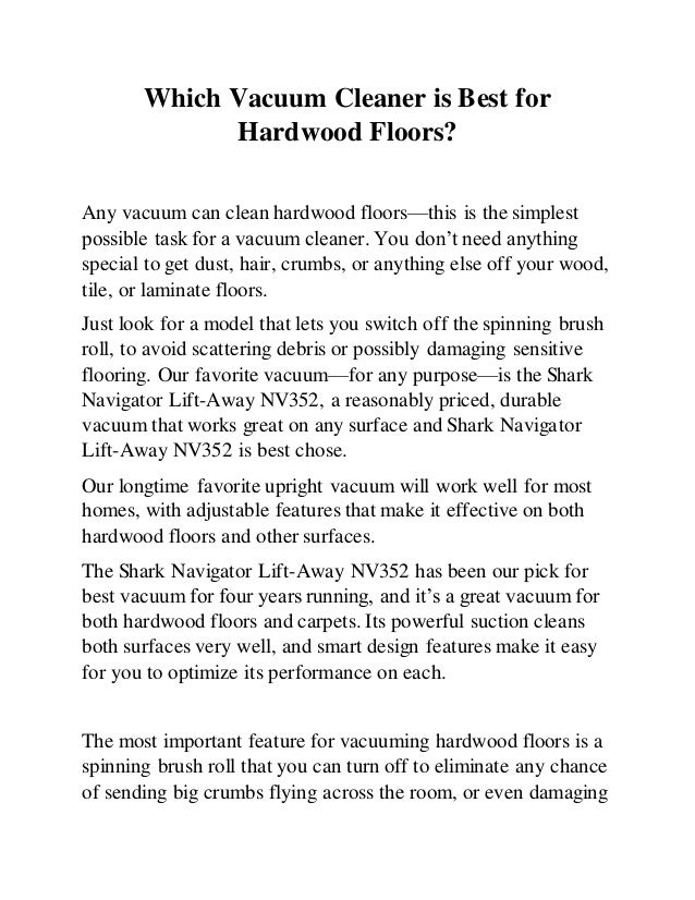 Which Vacuum Cleaner Is Best For Hardwood Floors