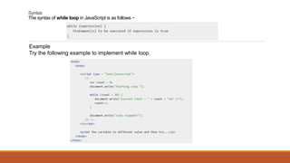 While loop and for loop 06 (js) | PPTX