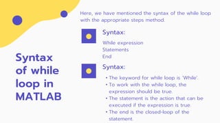 A Complete Guide on While Loop in MATLAB | PPT