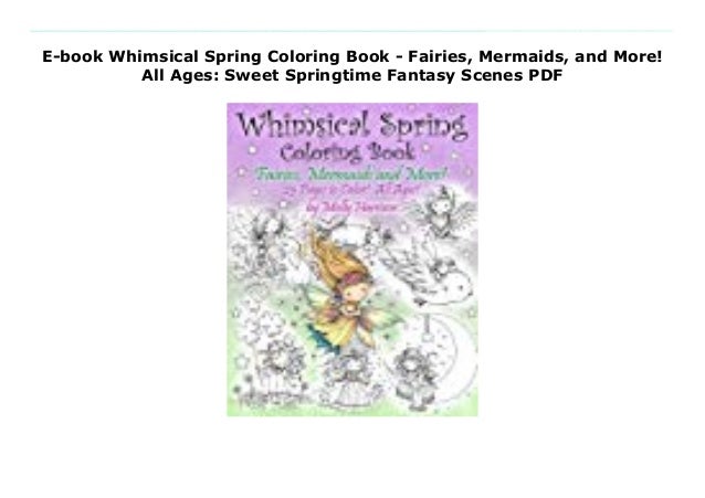 ebook whimsical spring coloring book  fairies mermaids