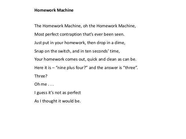 Homework machine shel silverstein