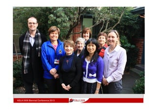 The learning power of action research in curriculum
design
ASLA XXIII Biennial Conference 2013
14
2008 - 2009
The Problem, the Research Question, and the
Research Methodology
Problem: Information Literacy education still largely
seen as the preserve of the Library. How could I
do it differently?
 