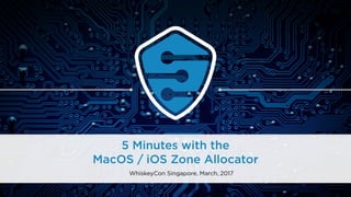 5 Minutes with the  
MacOS / iOS Zone Allocator
WhiskeyCon Singapore, March, 2017
 
