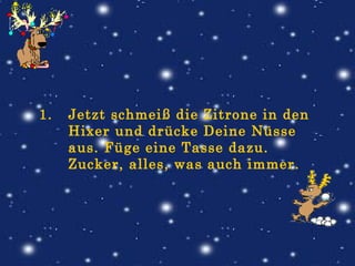 Jetzt schmeiß die Zitrone in den Hixer und drücke Deine Nüsse aus. Füge eine Tasse dazu. Zucker, alles, was auch immer.   